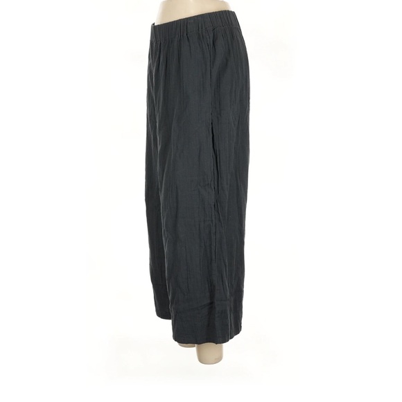 Pact Coastal Organic Cotton Double Gauze Wide Leg Cropped Culotte Pant Black L - Picture 3 of 11